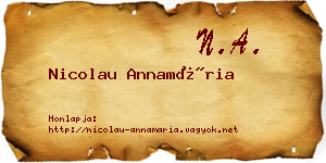 Nicolau Annamária névjegykártya